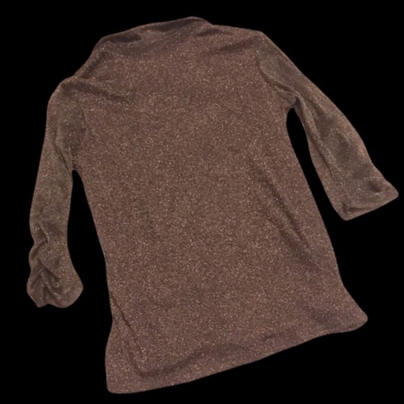 Willi Smith Gold & Brown Sparkle Blouse - Picture 9 of 9